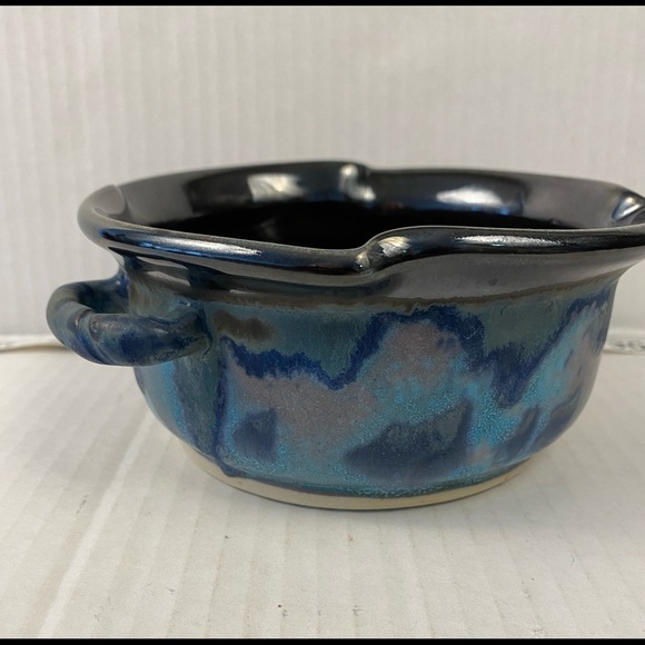 pottery bowl art serving decor ceramic artist signed - Picture 5 of 11